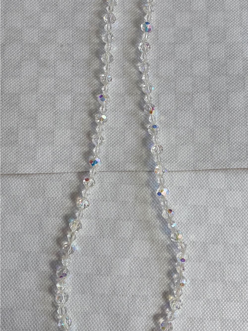 Aurora Borealis Crystal Bead Necklace - Clasp Stamped Germany *Read*